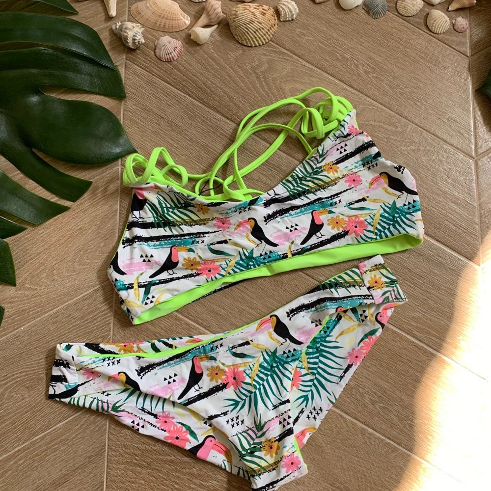 Green pelican tropic Bikini